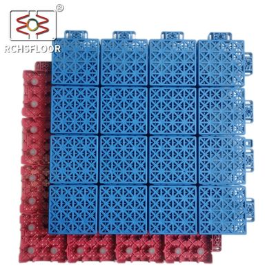 1.81cm厚のPVC互換式床タイル 屋外バスケットボールコート 床タイル 34x34cm