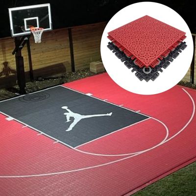 Interlocking Basketball Court Tiles 340x340mm PP Material 10-Year Warranty